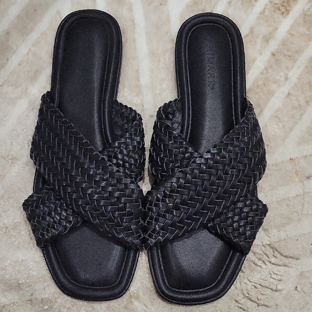 Primark Black Braided Sandals Casual Summer Shoes